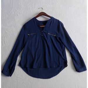 Sweet Wanderer Long Sleeve Top Large Blue 100% Polyester